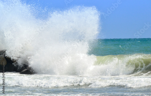 wave breaking on the beach