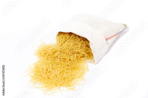 vermicelli in a small bag close-up. 