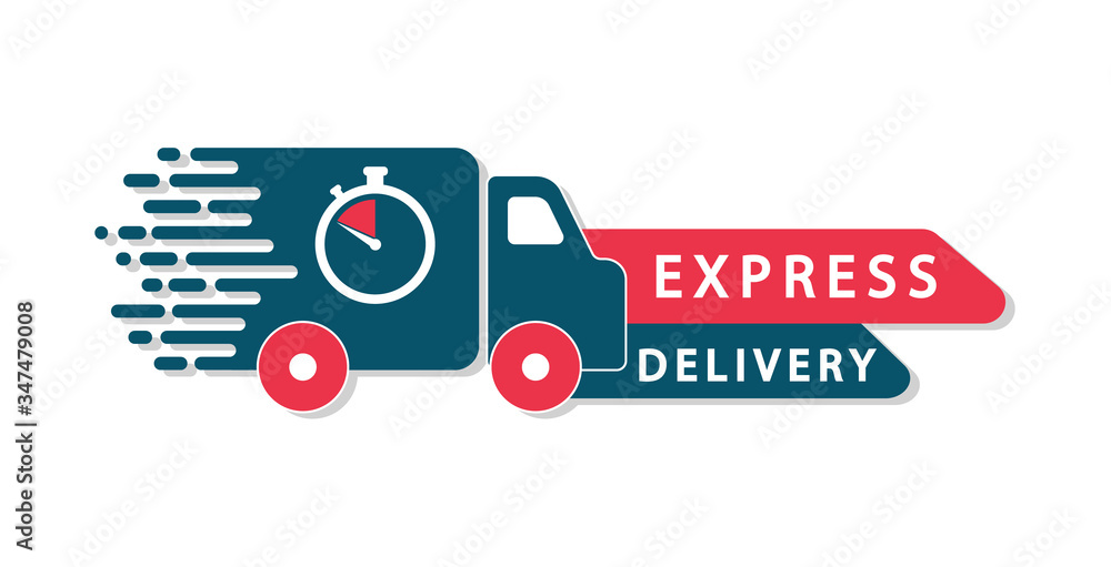 Express delivery logo. Shipping services. Flat vector icon. Stock