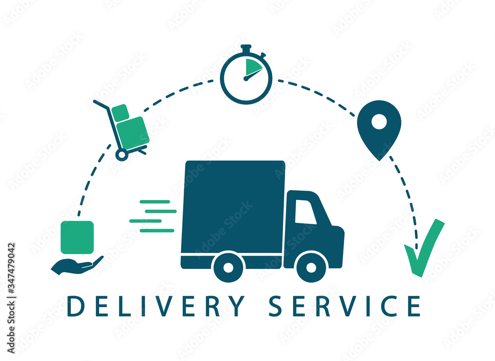 Fotografie Delivery tracking. Delivery service. Vector icons shipping.