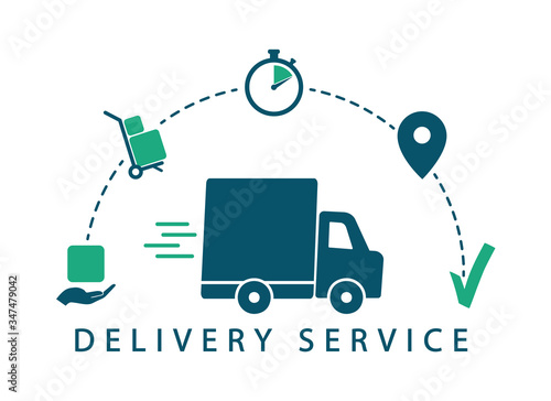 Delivery tracking. Delivery service. Vector icons shipping.