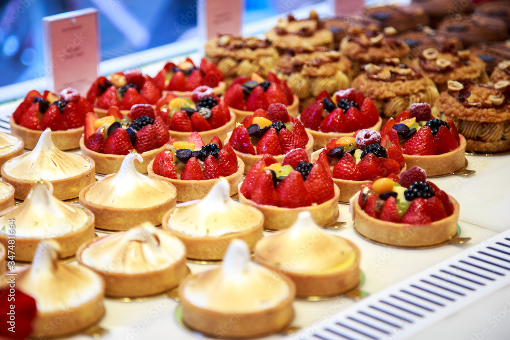 a selection of desserts on display