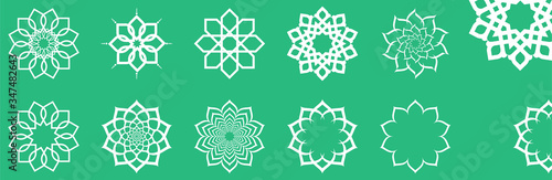 Simple Islamic ornament vector group. Best for element your design template.. set of vector icons of plants