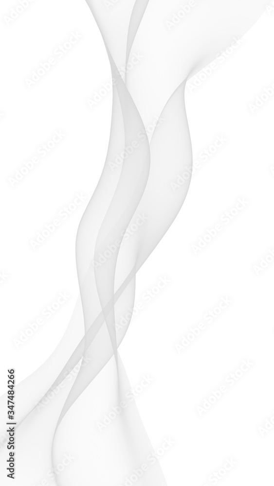 White abstract background. Fluttering white scarf. Waving on wind white fubric. 3D illustration White abstract background. Fluttering white scarf. Waving on wind white fubric. 3D illustration