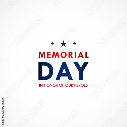 Memorial Day Vector Design Template Illustration. Remember and Honor Flat Design