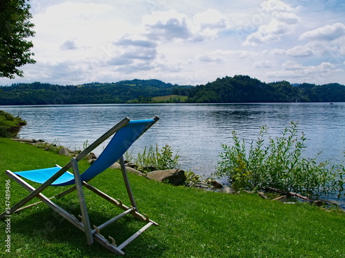Obraz na plátne deck chair by the lake