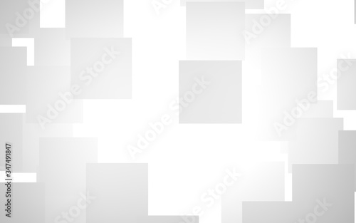 White abstract background. Misty backdrop with grey squares. 3D illustration