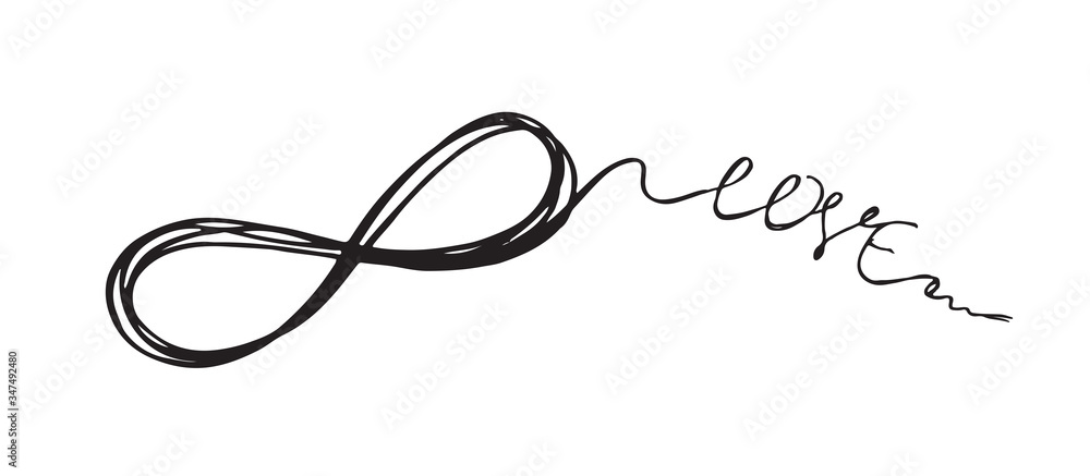 Infinity sign hand drawn illustration Infinity sign hand drawn illustration