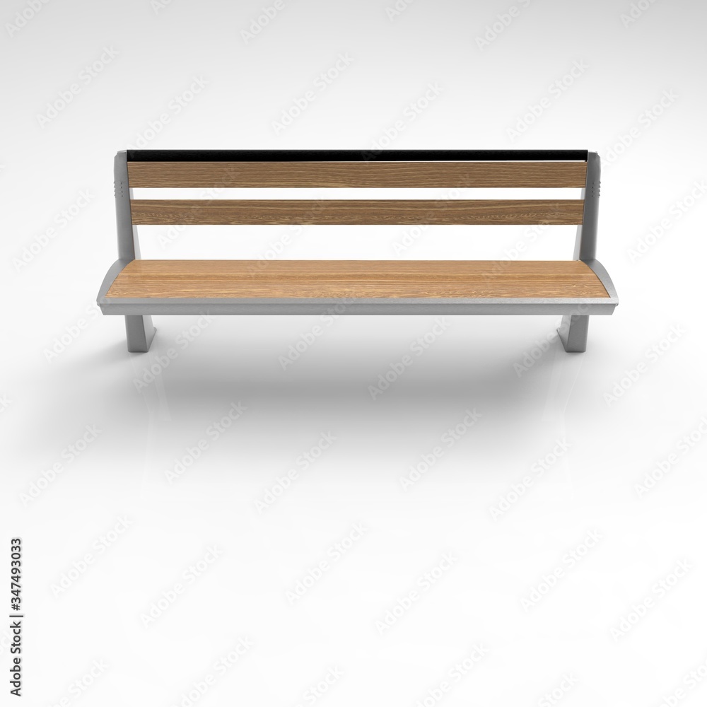 3d image of a Lily bench aluminum 1 3d image of a Lily bench aluminum 1