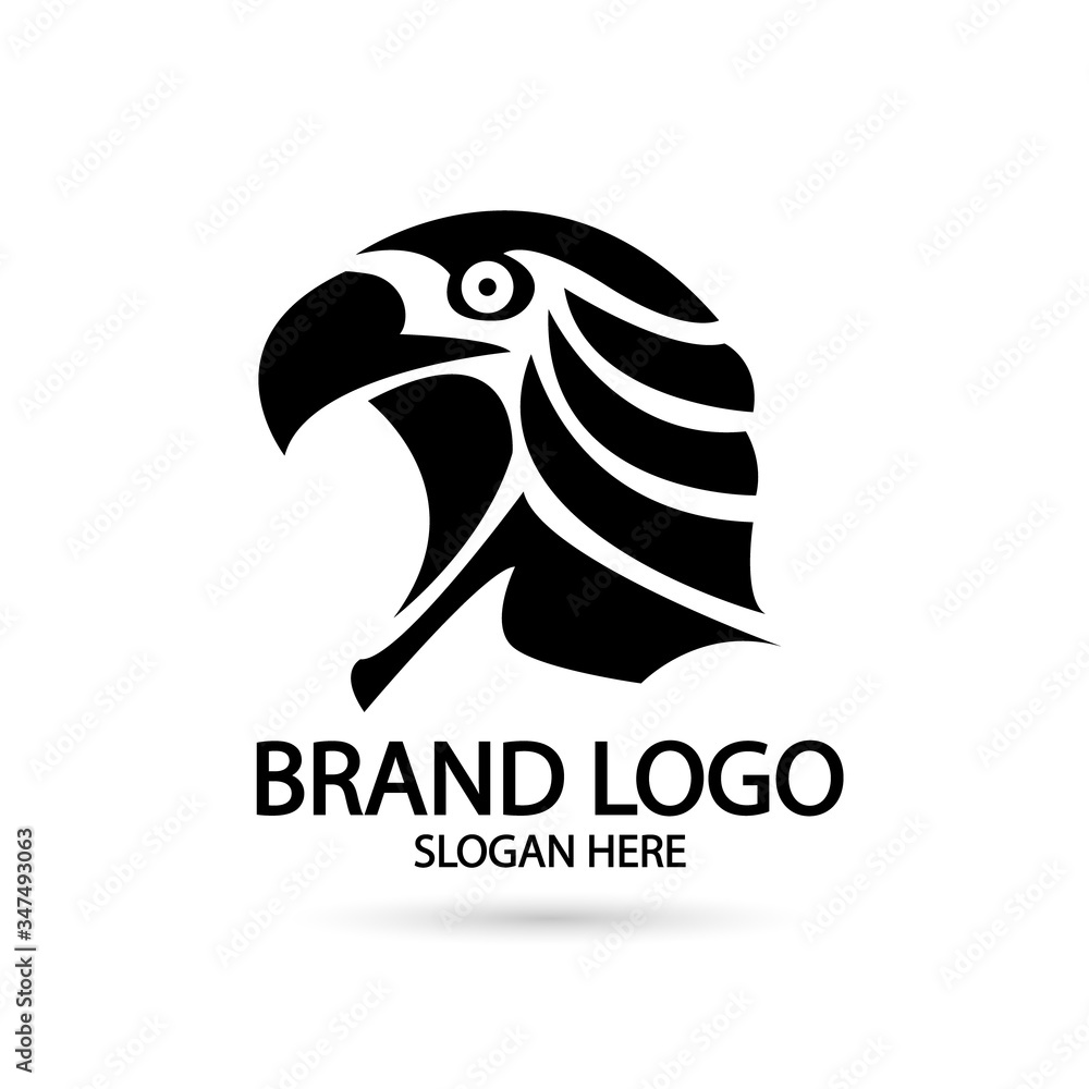 Fototapeta premium Black and White Falcon,eagle logo icon vector illustration design