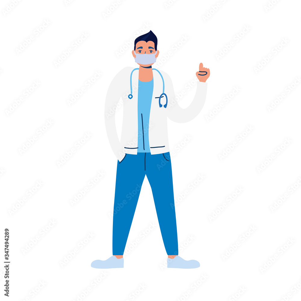 professional doctor with stethoscope character