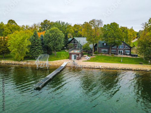 Wallpaper Mural Lake Dock Seen from Drone Torontodigital.ca
