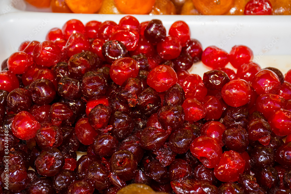 Candied fruits selection made with crystallised sugar Candied fruits selection made with crystallised sugar