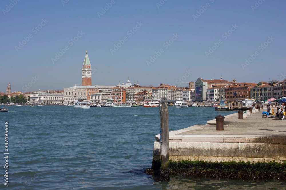 Overview of Venice waterfront fromits dock