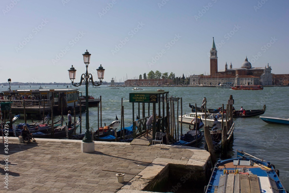view of San Giorgio Maggiore church in Venice lagoon