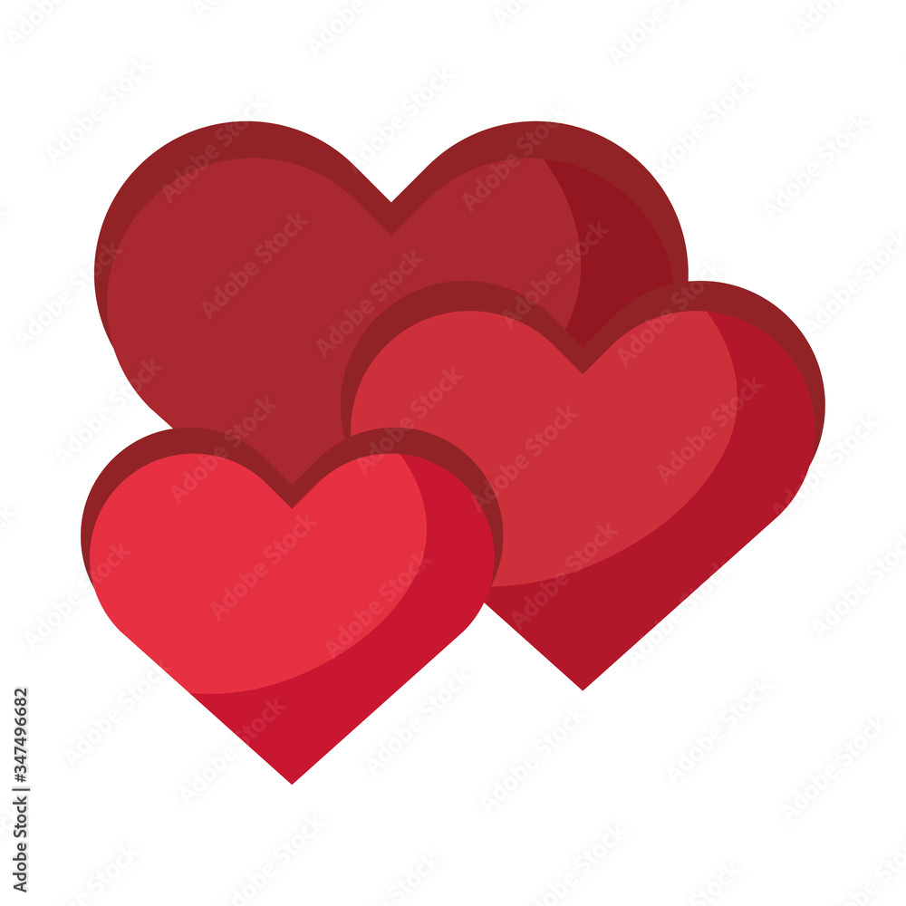 hearts love romantic isolated icon
