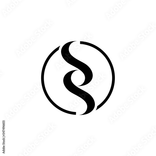 initial ss letter logo design ,with monogram and circle concept