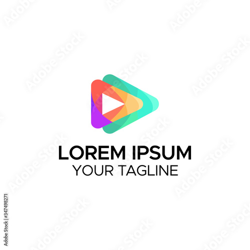 Free Download Logo branding play button colorfull - GFXLoad