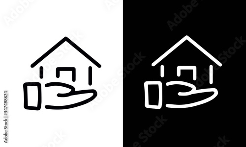 Smart Home icons vector design black and white 