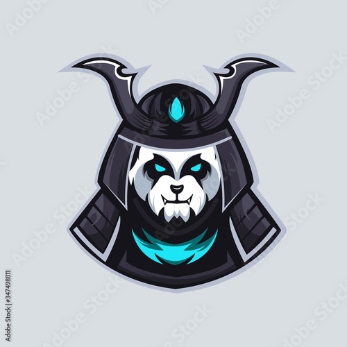 Panda athletic club vector logo concept isolated on grey background for badge, emblem and t shirt printing. Modern sport team mascot badge design.