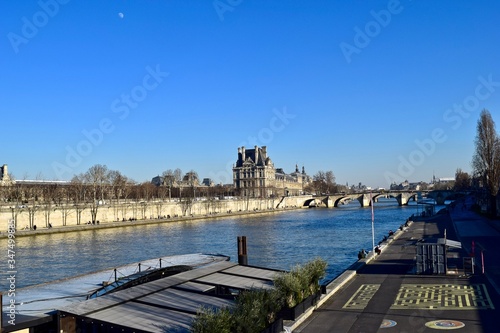 The view of Seine river in Paris.