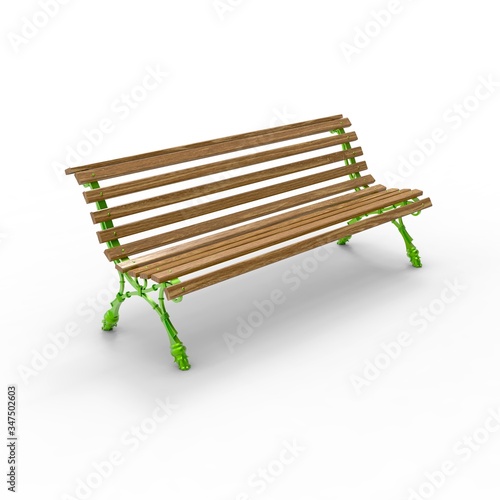 3d image of aluminum bench new Europe 4