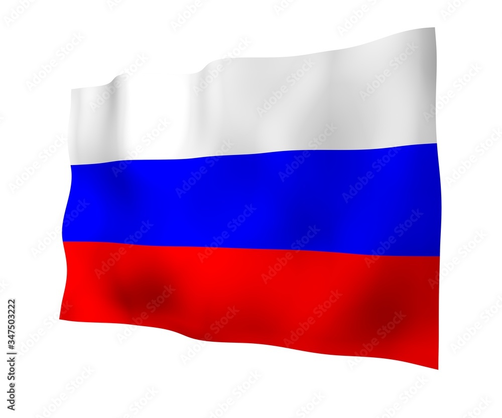Waving flag of the Russian Federation. The National. State symbol of the Russia. 3D illustration Waving flag of the Russian Federation. The National. State symbol of the Russia. 3D illustration