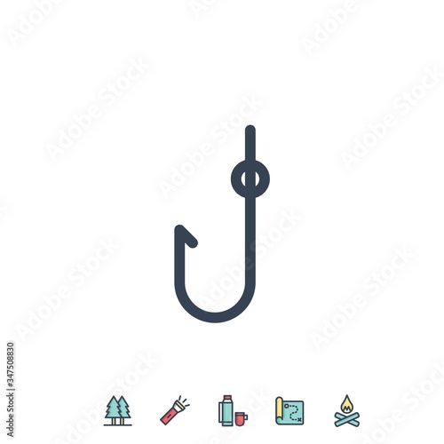 fishing hook icon vector illustration for website and graphic design
