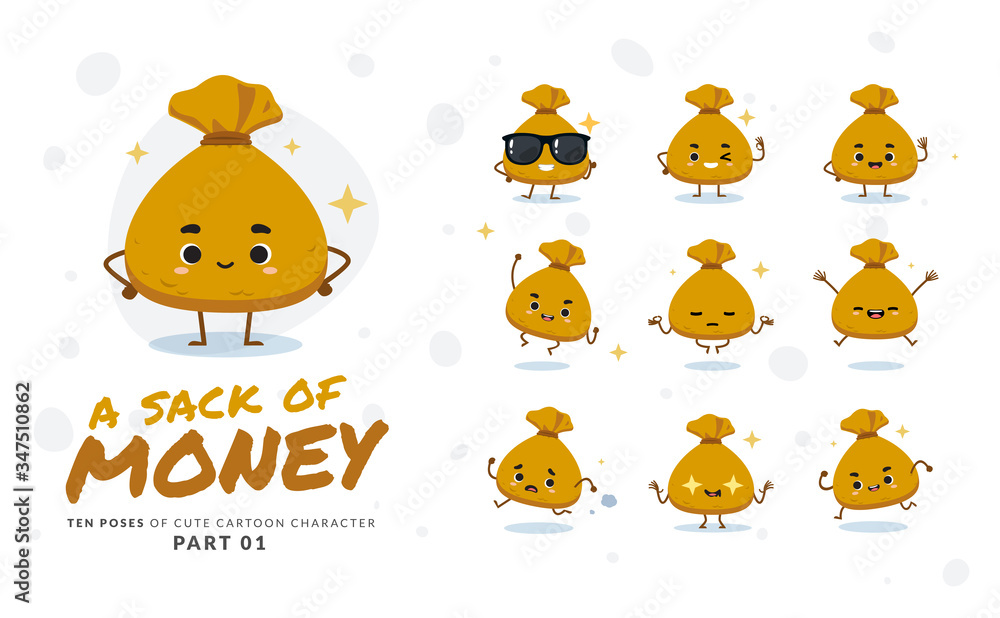 Fototapeta premium cartoon images of Money Sack. First set. Vector Illustration