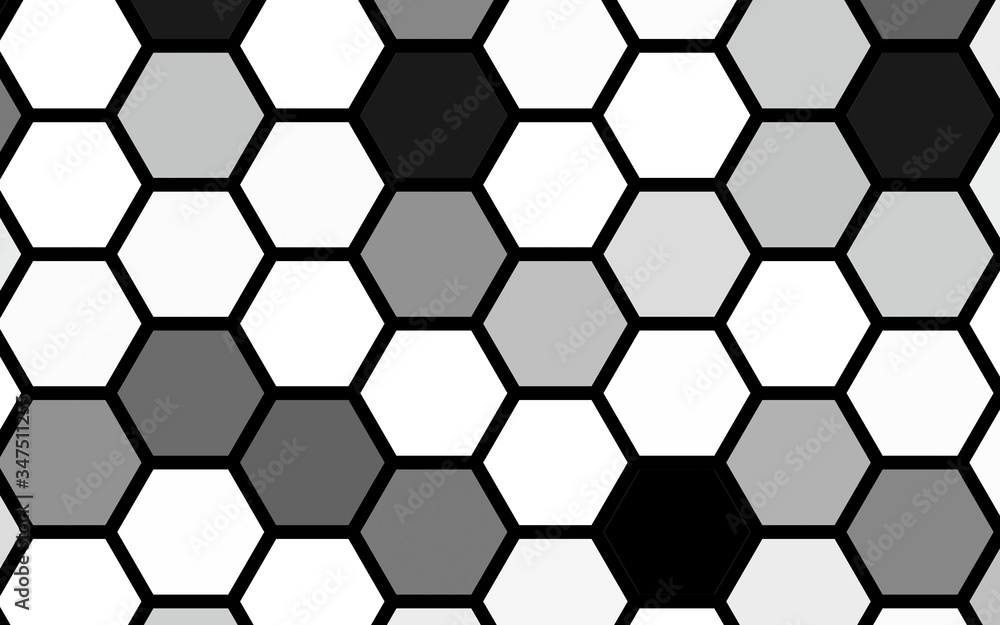 White honeycomb with a gradient color. Isometric geometry. 3D illustration White honeycomb with a gradient color. Isometric geometry. 3D illustration
