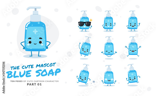cartoon images of Blue Soap. First set. Vector Illustration