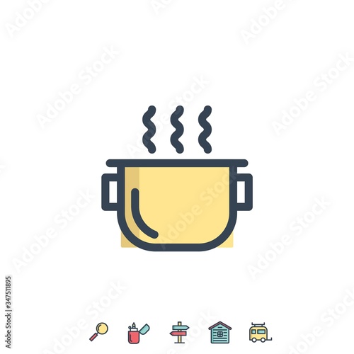 hot pot cooking icon vector illustration design