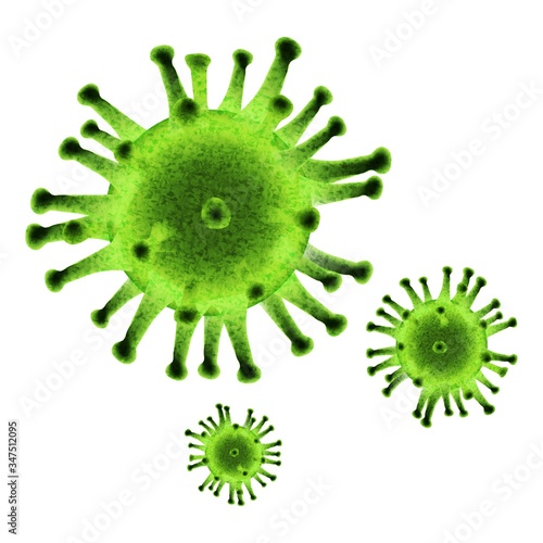3de realistic vector virus icon illustration. Isolated on white background.