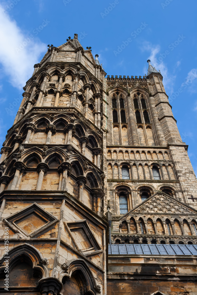 Lincoln Cathedral Gothic Towers In England