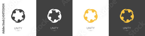 Set of unity logos. Team and partnership concept. Collection. Modern style. Vector illustration
 photo