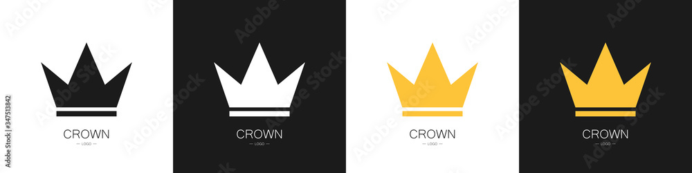 Set of crown logos. Collection. Modern style vector illustration.
Set of crown logos. Collection. Modern style vector illustration.