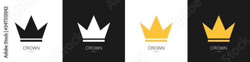 Set of crown logos. Collection. Modern style vector illustration. 
