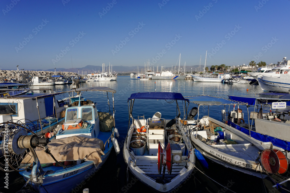 Fishing boats in Latsi port in Cyprus