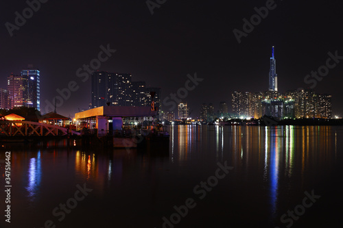 Ho Chi Minh City skyline view by night