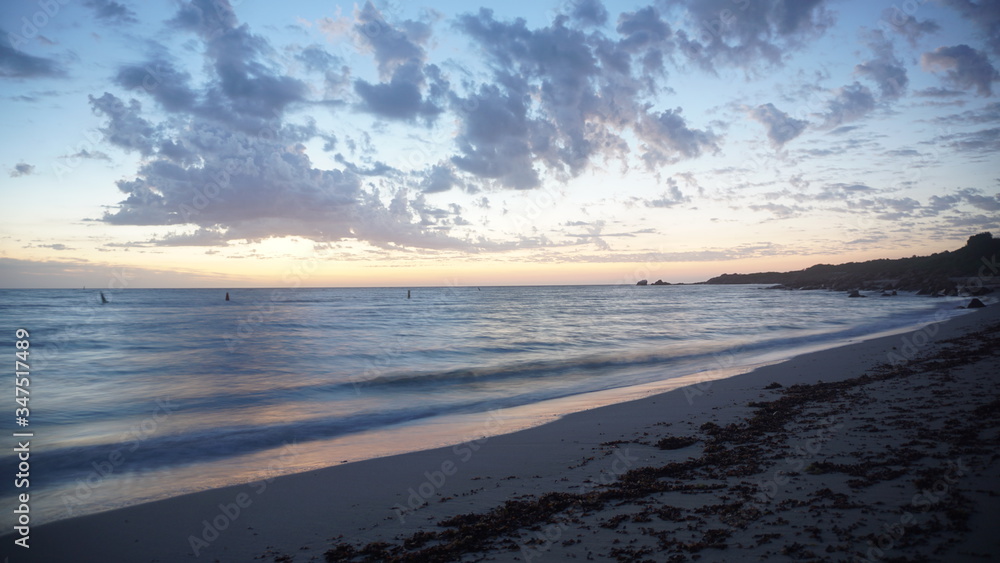 Sunrise beach with beautiful colours in Western Australia