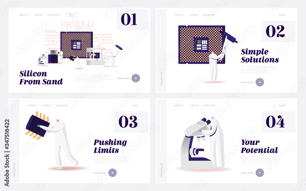 Manufacture of Semiconductors Process Landing Page Template Set