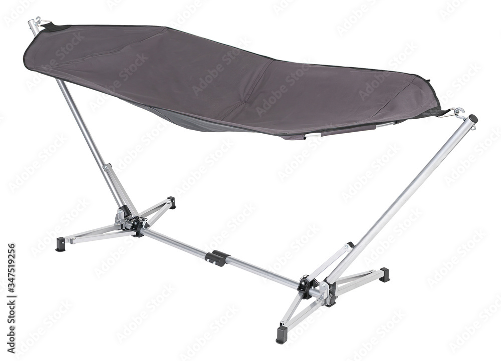 Standalone foldable hammock for garden and camping with clipping path Standalone foldable hammock for garden and camping with clipping path