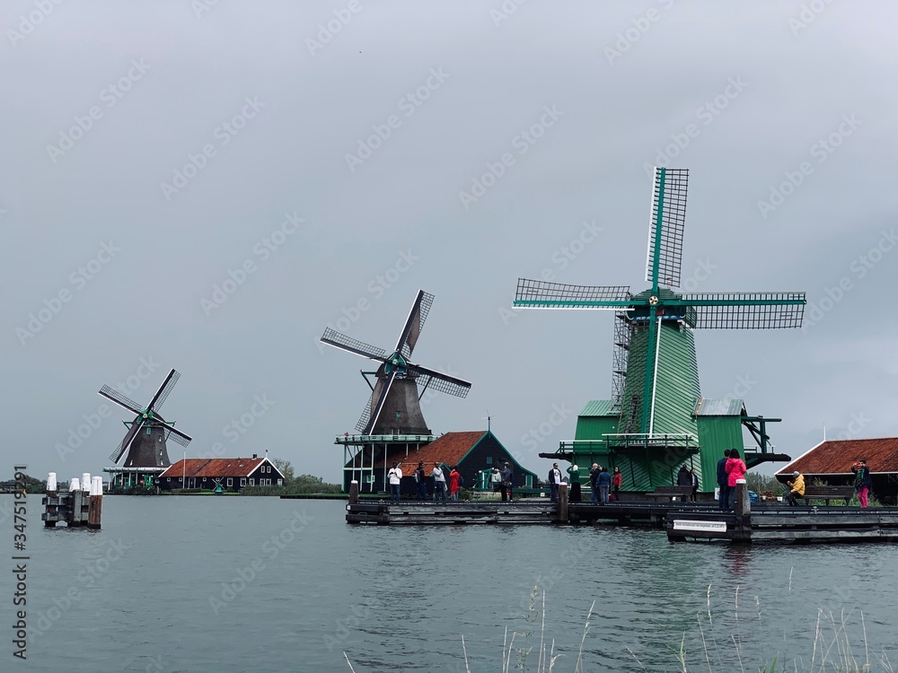 Zaandam Windmills close to Amsterdam, Netherlands