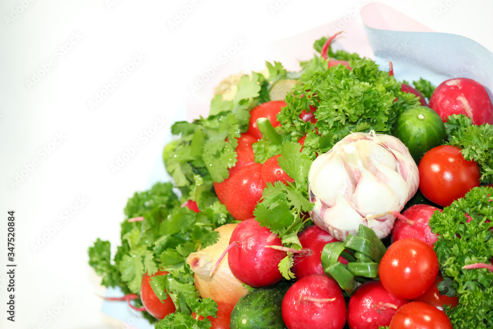 Food grown in a greenhouse garden. Seasonal vegetables. Food grown in a greenhouse garden. Seasonal vegetables.