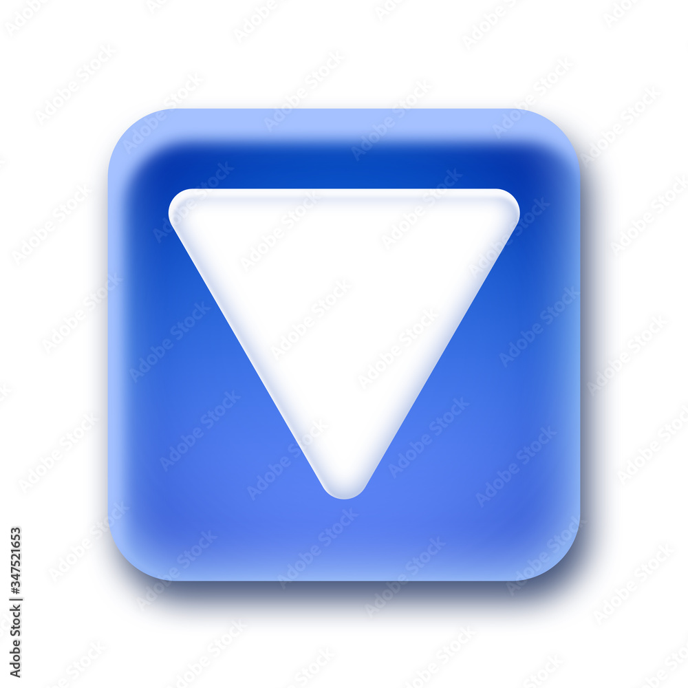 Blue rounded square button - Down Blue rounded square button - Down