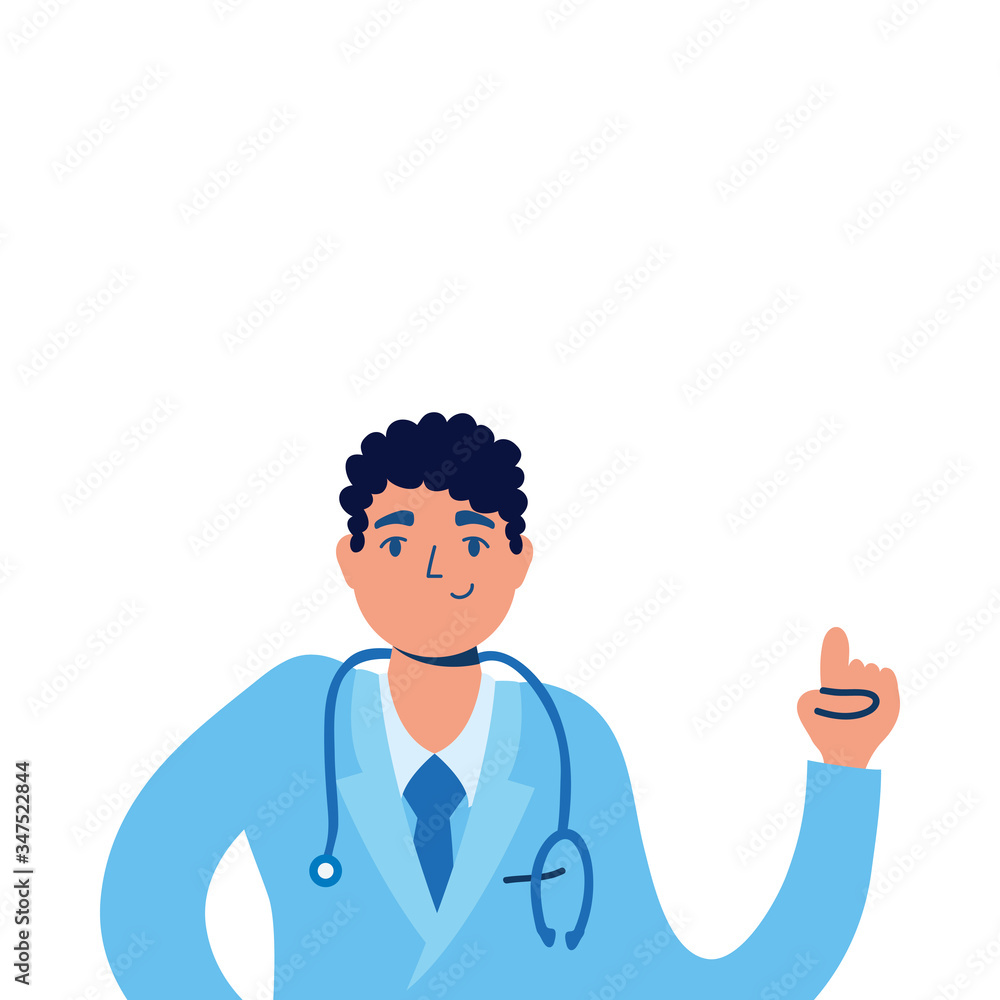 professional doctor with stethoscope character professional doctor with stethoscope character