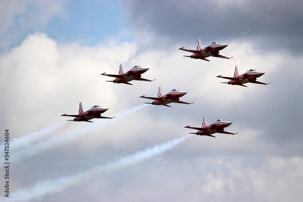 Military aircraft during the flight
Military aircraft during the flight