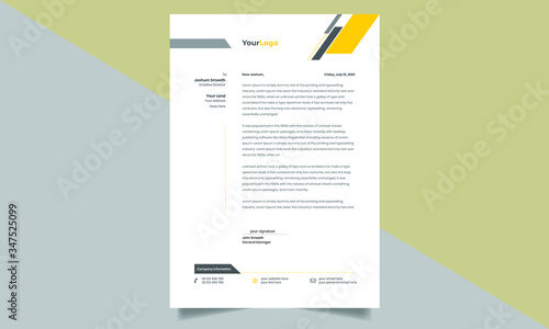 Clean Modern Business Letterhead Design Template