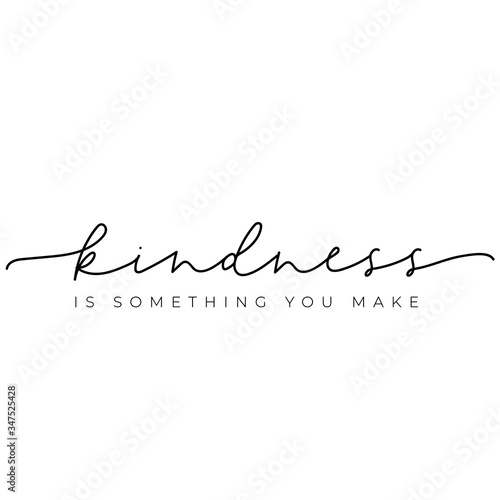Kindness something you make typography card vector illustration. Kind heart flat style. Inspirational lettering and minimalism concept. Isolated on white background