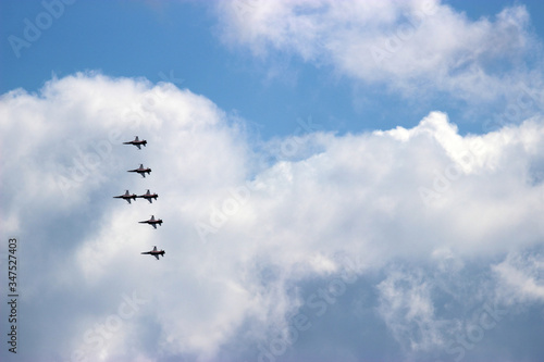 
Military aircraft during the flight